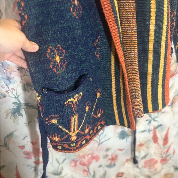 Sabora Navy and Orange Patterned Cardigan - Picture 4 of 10